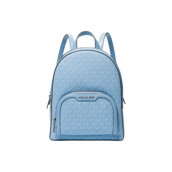 MICHAEL KORS Jaycee Coated Canvas Backpack Medium Size Women's Blue