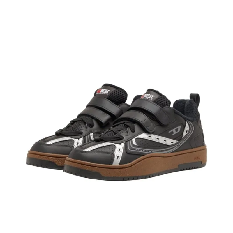 DIESEL S-Ukiyo Low-Top Skateboard Shoes Men's Black-1