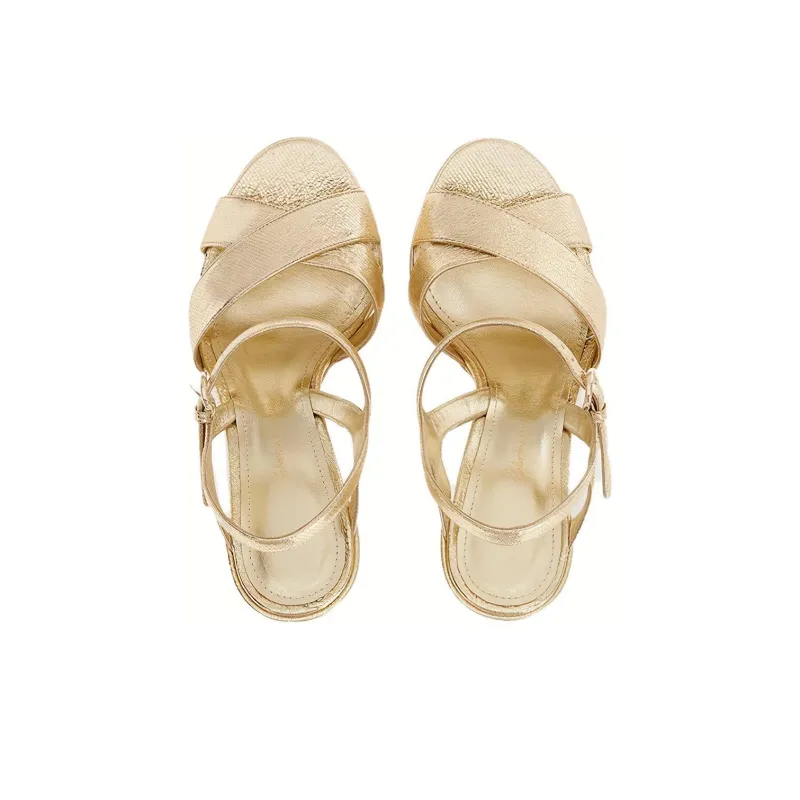 FERRAGAMO Sonya Metallic 110mm Sandals-2