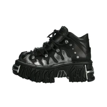 NEW ROCK Low Top Casual Shoes Unisex Black