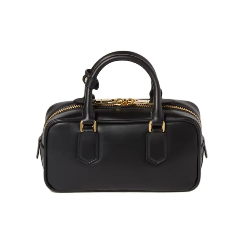 MIU MIU Arcadie Series Leather Handbag Women's Black-2