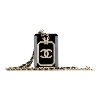 CHANEL Pre-Owned 2021 Rhinestone Embellished Resin And Leather Case Necklace Card Holder