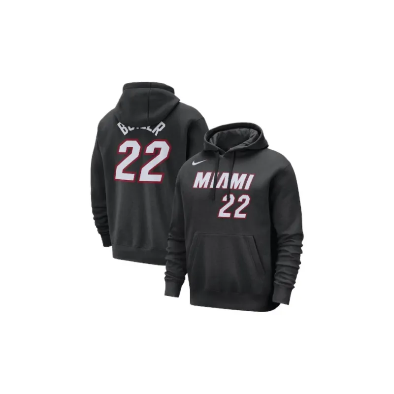 NBA Miami Heat Jimmy Butler Essential Fleece Loose Pullover Fit Hoodie-2