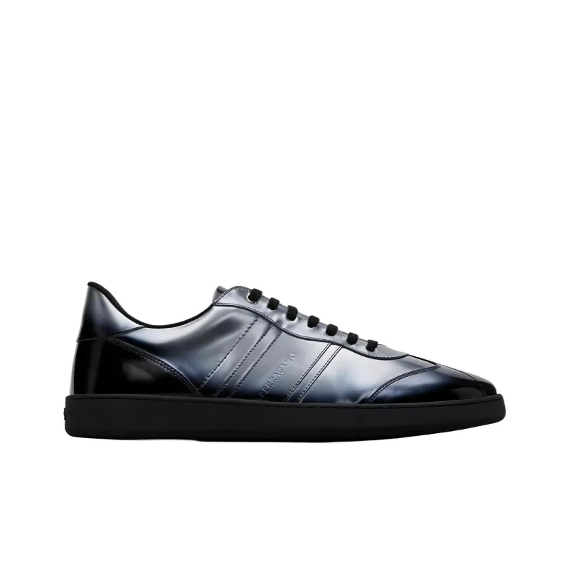 FERRAGAMO Low Top Skateboard Shoes Men's Silver Gray-1