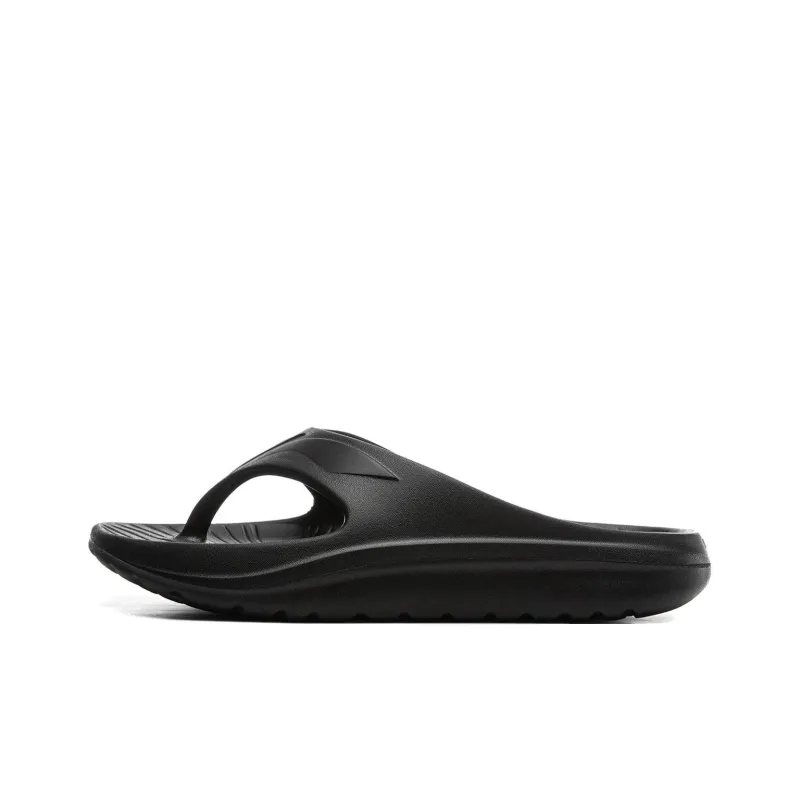 LiNing Abrasion Resistant Slip Resistant Flip Flops Unisex Black-0