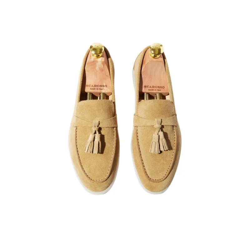 SCAROSSO Leandro Tassel detail Suede Loafers Women's-3