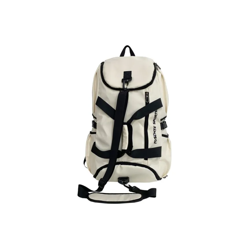 Tong Tong Rabbit Composite Cloth Backpack Black/Gray/Ecru/Blue-4