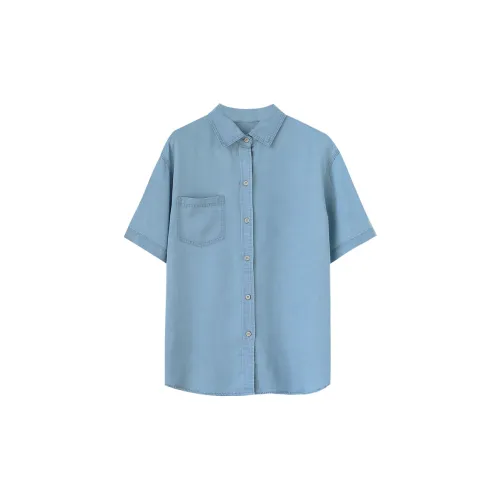 REAL EASY Shirts Women's Washed Blue