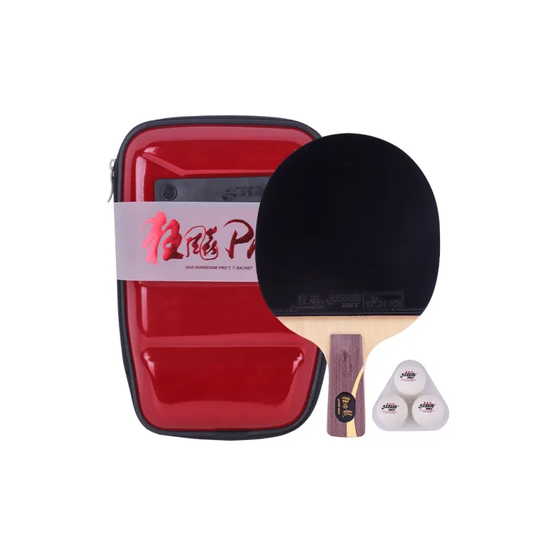 DHS Ping Pong Paddles Unisex All Wood Black/Red-2