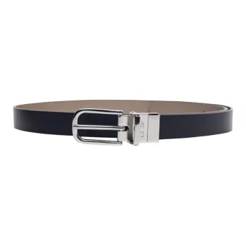 Levi’s Logo Emblem Pin Buckle Cow Split Leather Metal Leather Belts Women's Black Width 2.3CM
