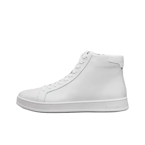 CALVIN KLEIN High-Top Skateboard Shoes Men's White