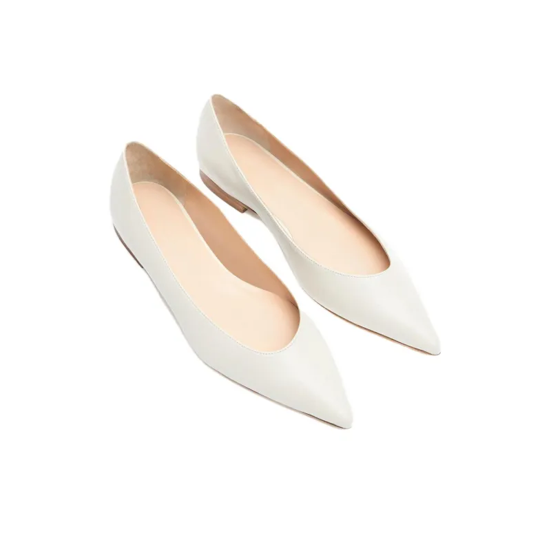 SCAROSSO Iris Pointed toe Leather Ballerinas Women's-2