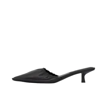 ST. AGNI Closed Toe Slippers 5cm Women's Black
