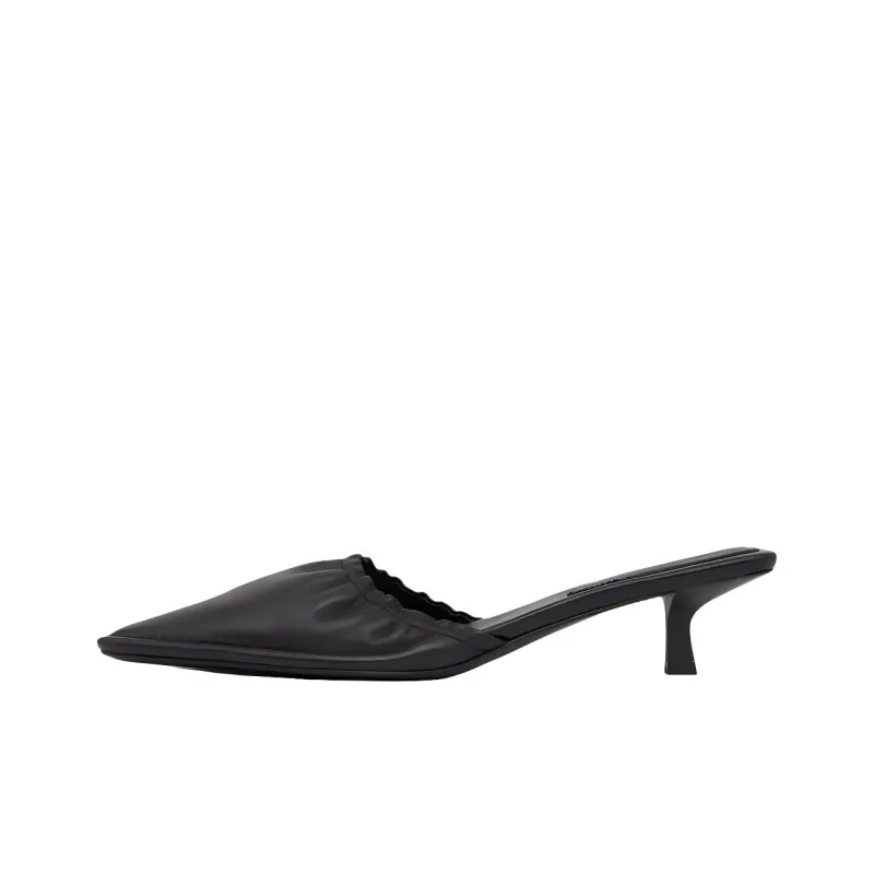 ST. AGNI Closed Toe Slippers 5cm Women's Black-0