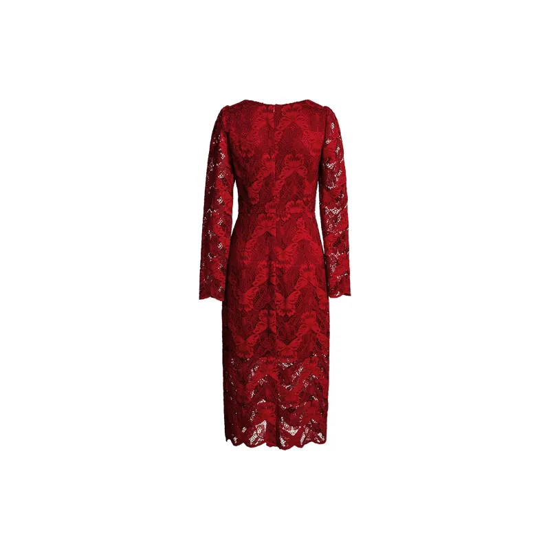 ROEYSHOUSE Long Sleeved Dresses Women's Red-1