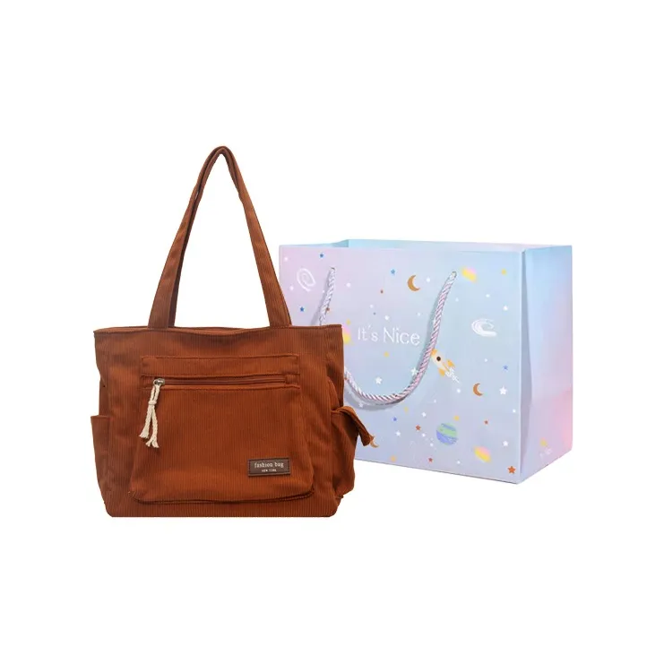 GOX Corduroy Shoulder Bag Women's Multicolor-17