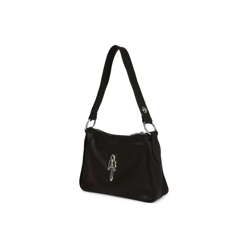 Chrome Hearts Leather Shoulder Bag, Chicken Nugget Bag, Handbag Small Size Women's Black-2