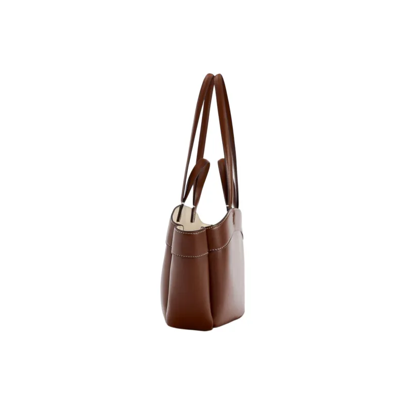 ZARA PU Tote Bag, Shopping Bag, Shoulder Bag, Handbag Large Size Women's Brown-3