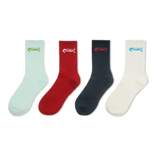TWOEX2 Knee-High Socks Unisex 4 Pack