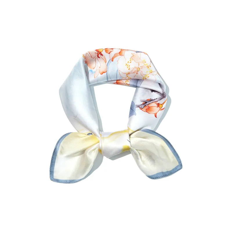 Shanghai Story 100% Mulberry Silk Silk Scarves Women's Patch Bamboo Leaf Flower Gift Box Set-25