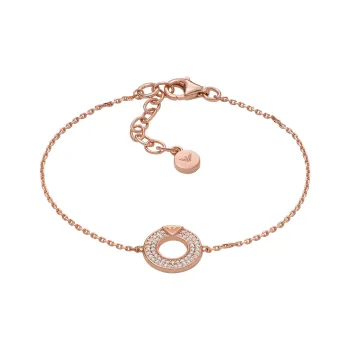 EMPORIO ARMANI Rose Gold Tone Sterling Silver Components Bracelet