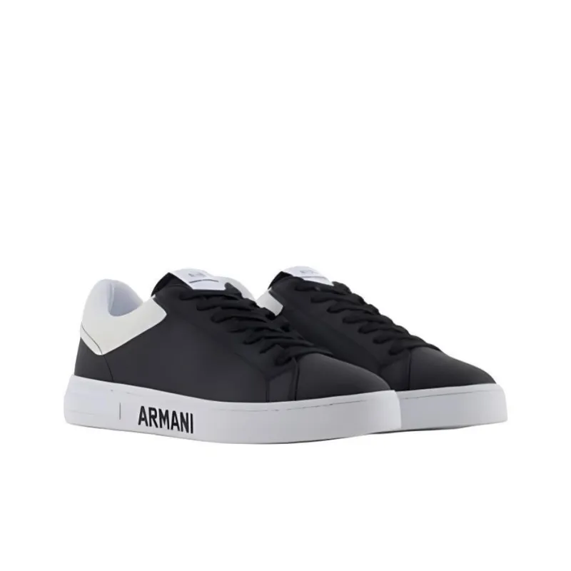 ARMANI EXCHANGEAE Low Top Skateboard Shoes Men's Black White-2