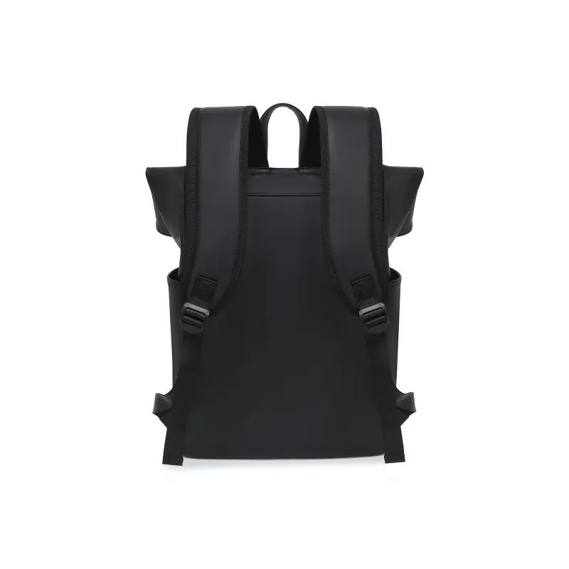 Slazenger PU Soft Leather Backpack Regular Unisex Black/Black With Hexagonal Pattern-10