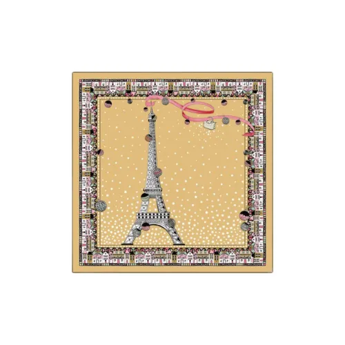 LONGCHAMP Silk Scarves Women's Beige