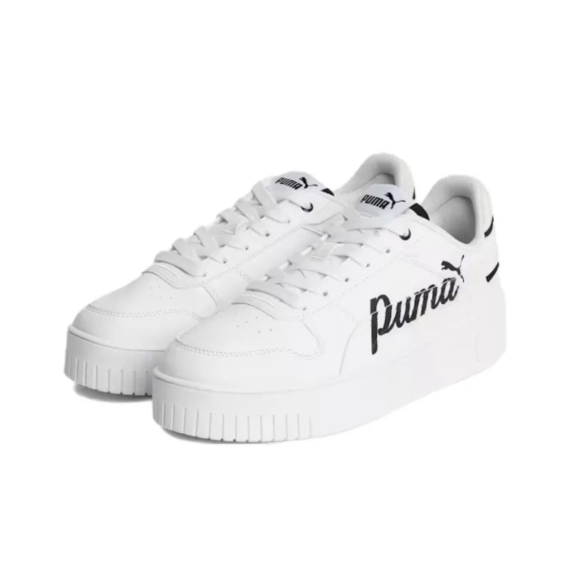 PUMA Carina Street Anti-Slip Wear-Resistant Low-Top Skateboard Shoes Women's White Black-2