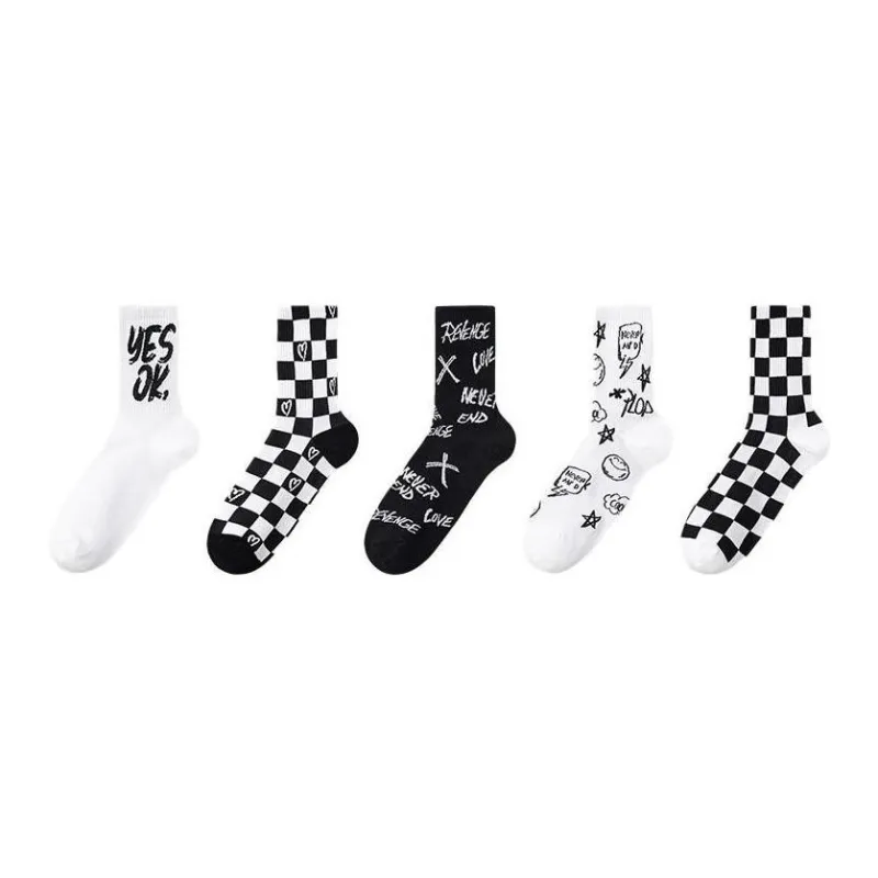 MIIOW Mid Calf Socks Women's 5 Pack-2