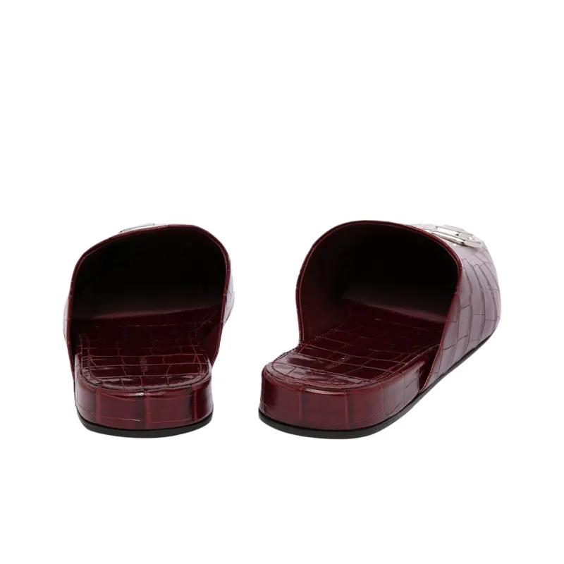 Balenciaga Cosy Closed Toe Slippers Women's Red-3