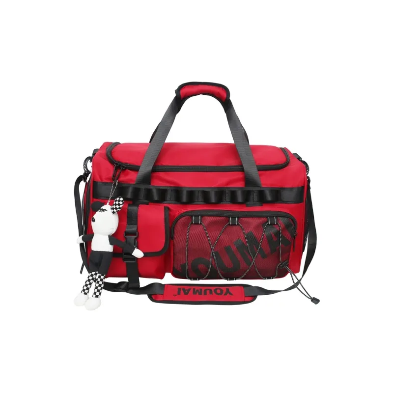 Alcohol Dragon Nylon Travel Bag Unisex Black Ecru/Army Green/Turquoise/Red/Yellow/Pink-5