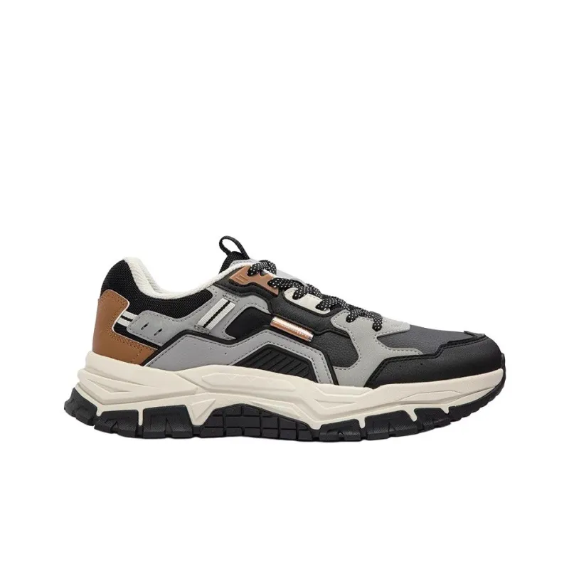 361° Anti-Slip Wear-Resistant Low-Top Casual Shoes Men's Black Gray-1