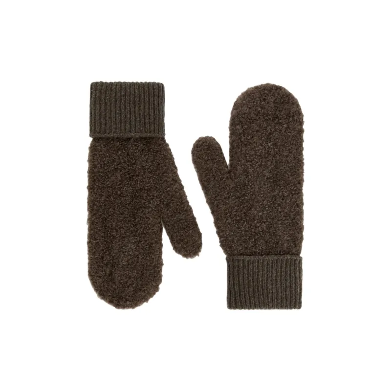 ARKET Wool Knit Gloves Women's Brown-0