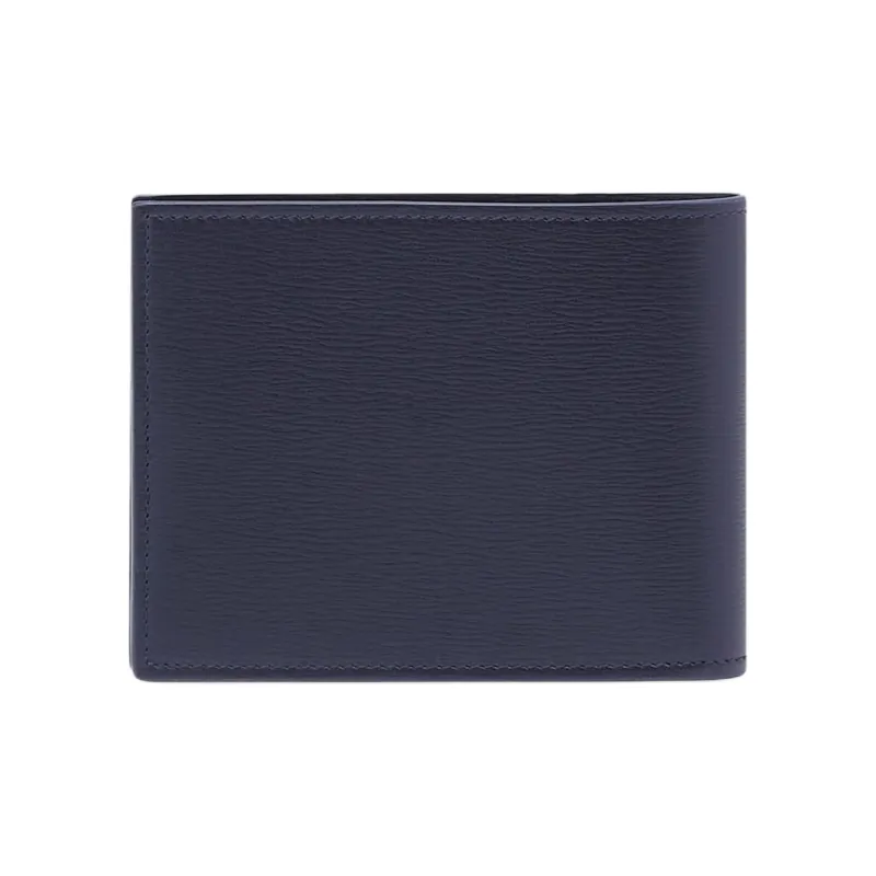 FERRAGAMO Palm Calfskin Wallet Men's Midnight Blue & Black-1