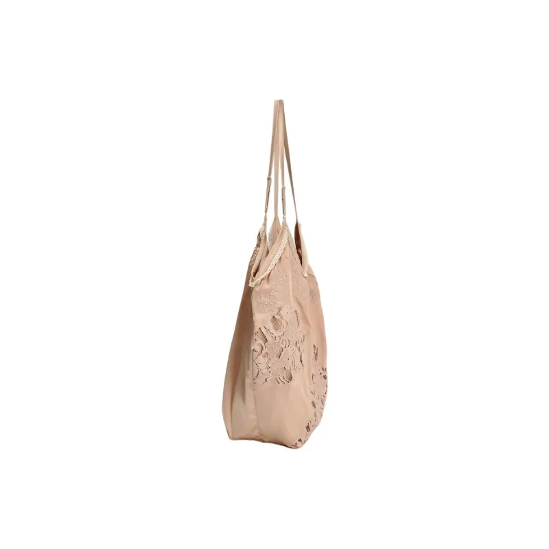 ZARA Polyester Tote Bag Shopping Bag Handbag Shoulder Bag Women's Pink-2