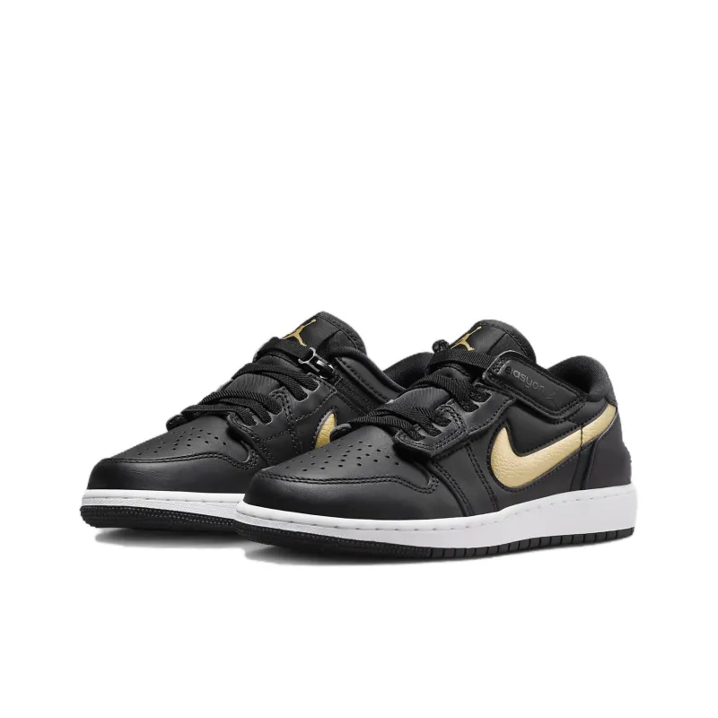 Jordan Air Jordan 1 Non-slip Wear-resistant Shock Absorption Low-Top Vintage Basketball Shoes Women's Black-2