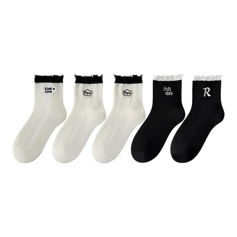 XXLLG Mid Calf Socks Women's 5 Pack-3