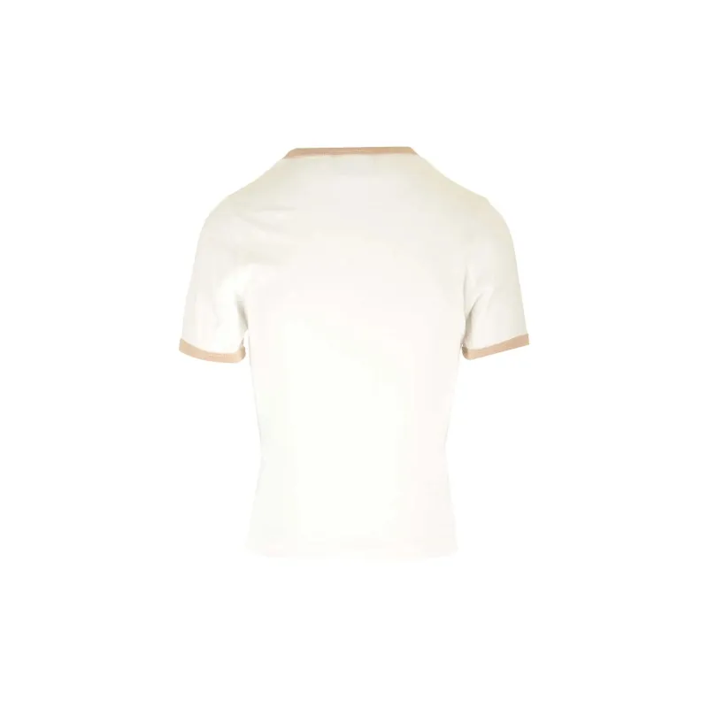 COURREGES Contrast V-Neck T-Shirt-1