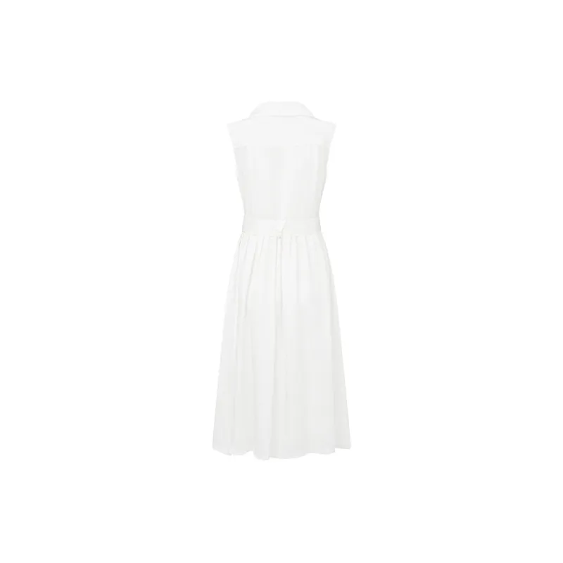 RARE Sleeveless Dress Women's White-2