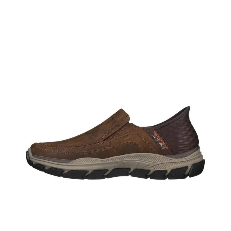 Skechers Slip Ins Slip Resistant Low Top Casual Shoes Men's Brown-1