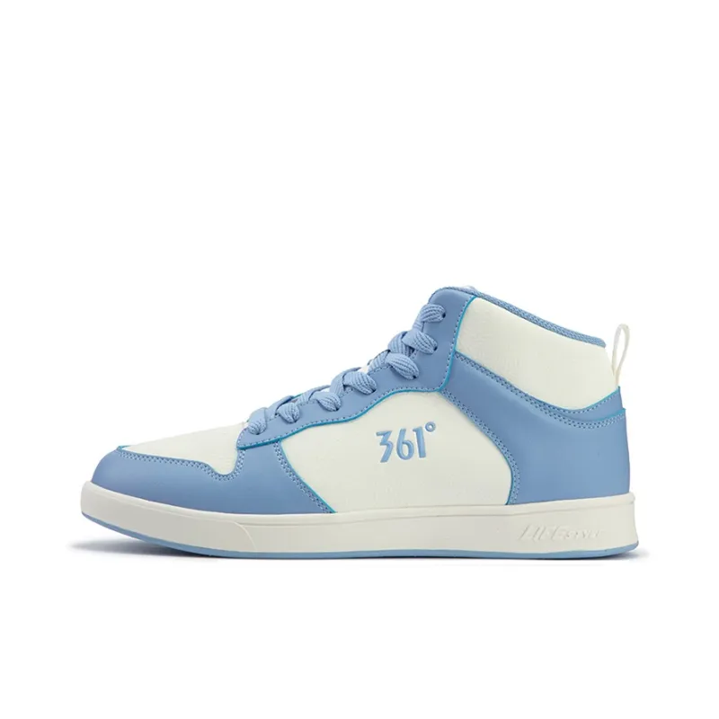 361° Air Force One Anti Slip Wear Resistant Mid Top Skateboard Shoes Men's Feather White Sky Blue-0