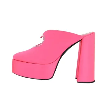 Les Petits Joueurs Closed Toe Slippers 12cm Women's Pink