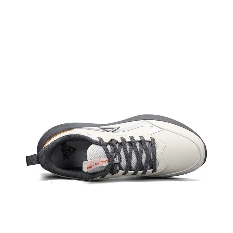 PEAK Cushioning, Slip Resistant, And Abrasion Resistant Casual Running Shoes Men's Canvas White Dark Gray-3