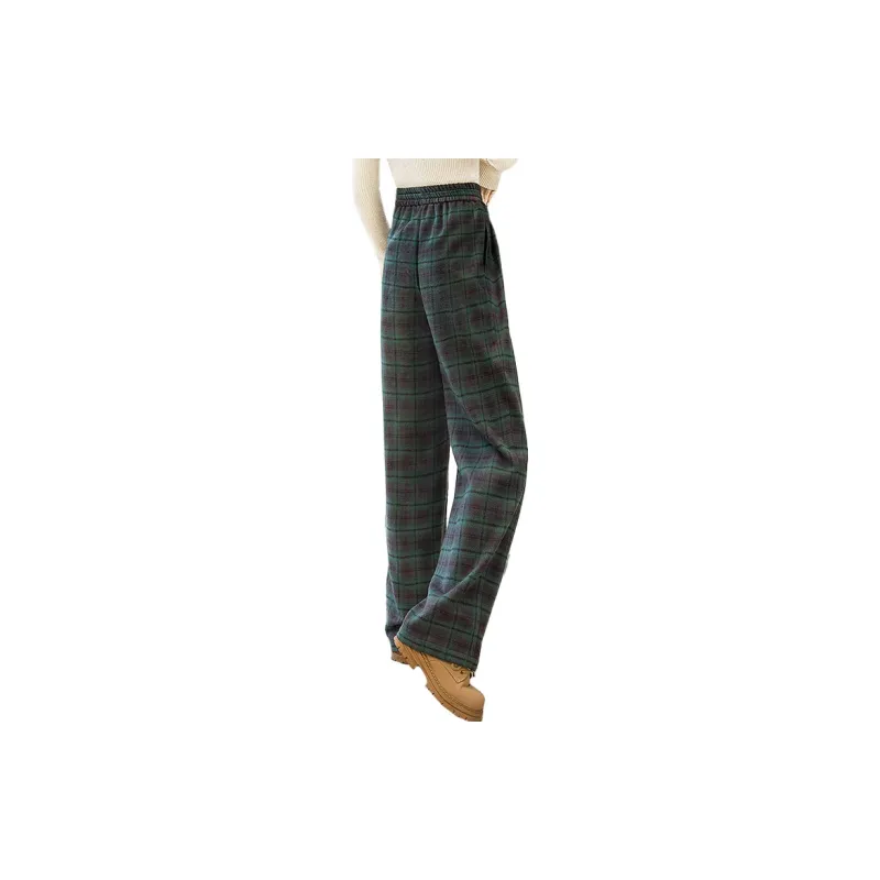Cypress House Casual Pants Women's Green Plaid-1