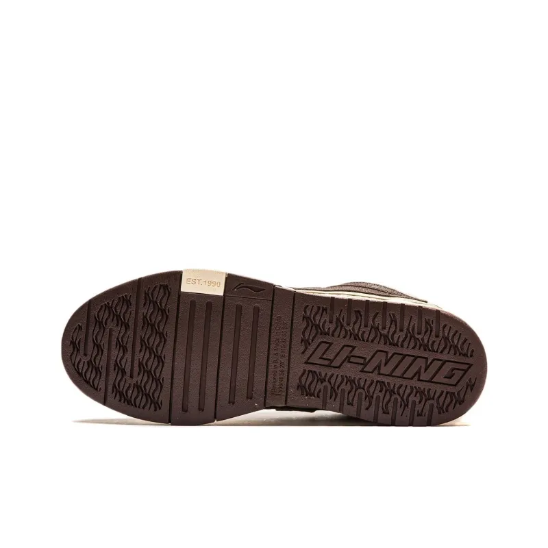 LiNing Anti Slip Wear Resistant Low Top Skateboard Shoes Women's Tan-6