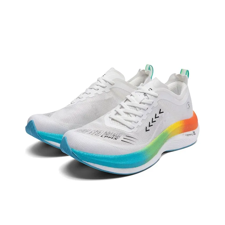 LPMX Breathable Lightweight Rebound Low Top Long Distance Running Running Shoes Men's White-2