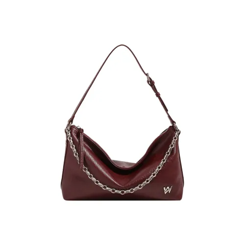 TTaG．baG Cow Leather Shoulder Bag Women's Ancora Red/Cocoa/Honey/Curry/Black