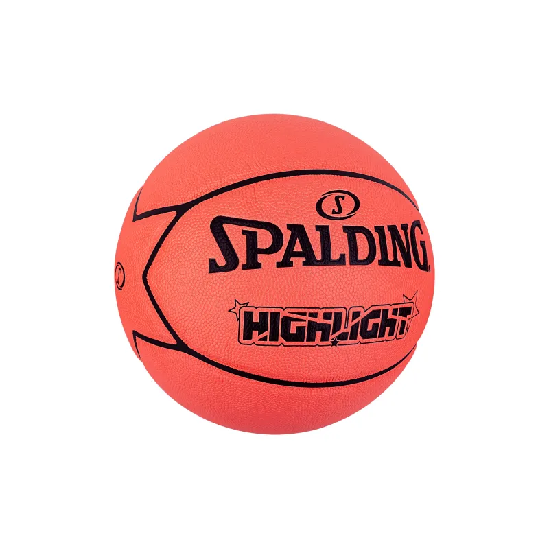 SPALDING HIGHLIGHT Series PU Basketball Neon Orange Size 7 Competition Training-5