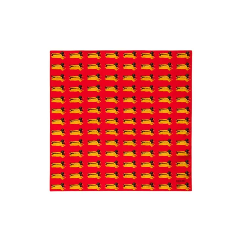 Burberry Silk Scarves Unisex Red-0